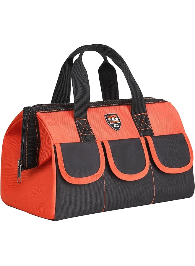 PROMASS promass 14 Inch Wide Mouth Tool Bag, Canvas Tool Bag, Heavy Duty Tool Storage Bag, Large Capacity Tool Tote Bag for Electricians, Power Tool Organizer Pouch, Tool Bags for Men  - Image 1