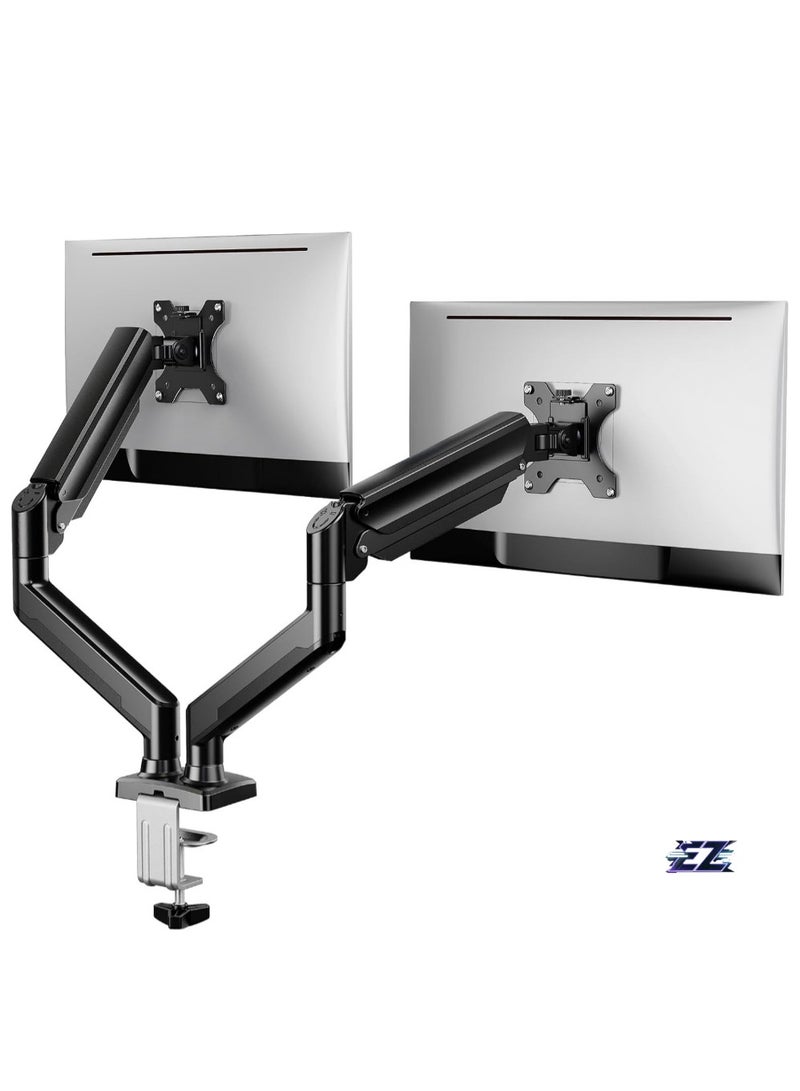 ELTRAZONE Dual Monitor Stand up to 32 inches Screen, Load-Bearing Max 22 lbs Each Arm, Adjustable Dual Monitor Mount, Sturdy Steel vesa Monitor Mount with Stable VESA 75x75 100x100mm - Image 1