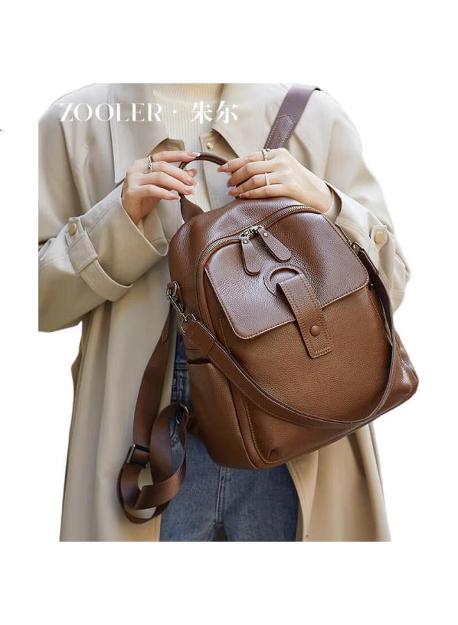 ZOOLER Top Layer Cowhide Women'S Fashion Retro Backpack Women New Large Capacity Travel Bag Student School Bag Women - Image 3