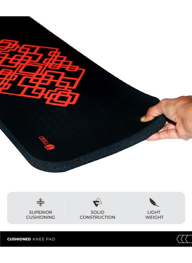 TEGO Raise Cushioned Strength Pad - Knee Pad, Yoga Pad, Yoga Cushion, Thick Mat For Men, Women,Kids (Black Orange, 25 X 60 X 2 (Thickness))  - Image 3