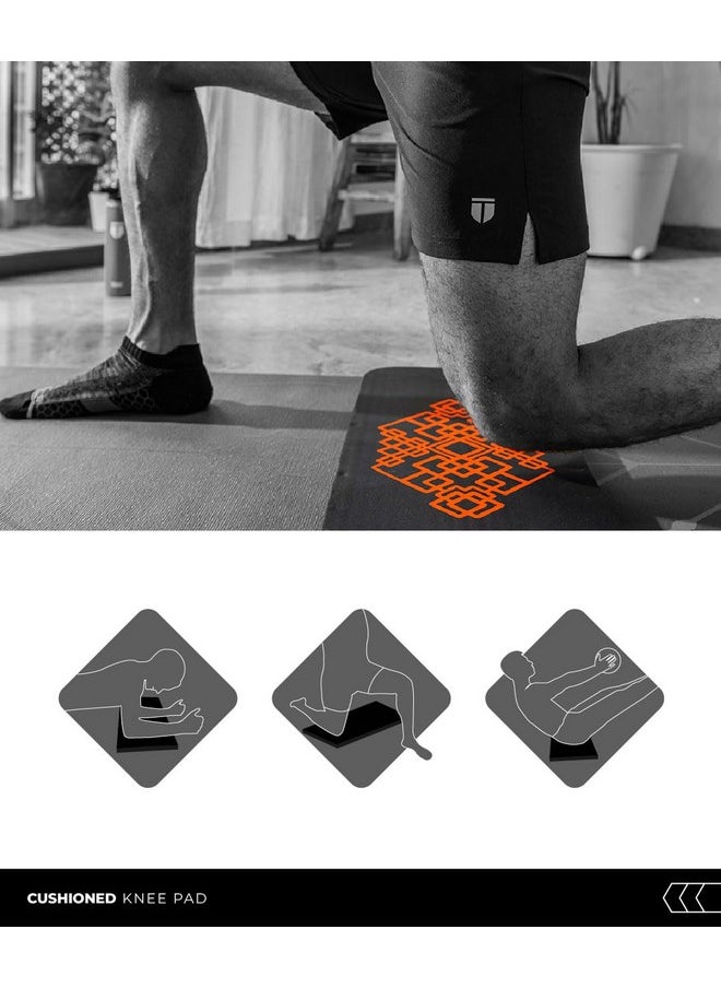TEGO Raise Cushioned Strength Pad - Knee Pad, Yoga Pad, Yoga Cushion, Thick Mat For Men, Women,Kids (Black Orange, 25 X 60 X 2 (Thickness))  - Image 5