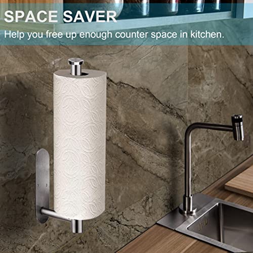 CUXIXA Paper Towel Holder Under Cabinet 2 Pack,Stainless Steel Paper Towel Holder Wall Mount for Kitchen, Bathroom, RV, Paper Towel Rack with Self Adhesive and Screws (Silver) - Image 4