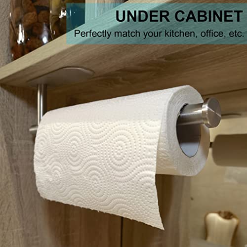 CUXIXA Paper Towel Holder Under Cabinet 2 Pack,Stainless Steel Paper Towel Holder Wall Mount for Kitchen, Bathroom, RV, Paper Towel Rack with Self Adhesive and Screws (Silver) - Image 3