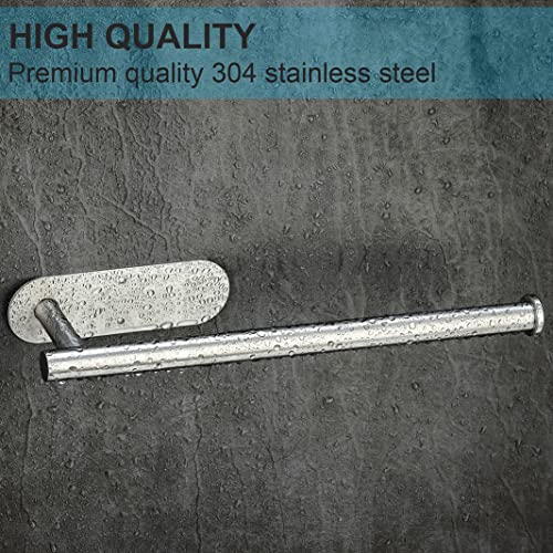 CUXIXA Paper Towel Holder Under Cabinet 2 Pack,Stainless Steel Paper Towel Holder Wall Mount for Kitchen, Bathroom, RV, Paper Towel Rack with Self Adhesive and Screws (Silver) - Image 2