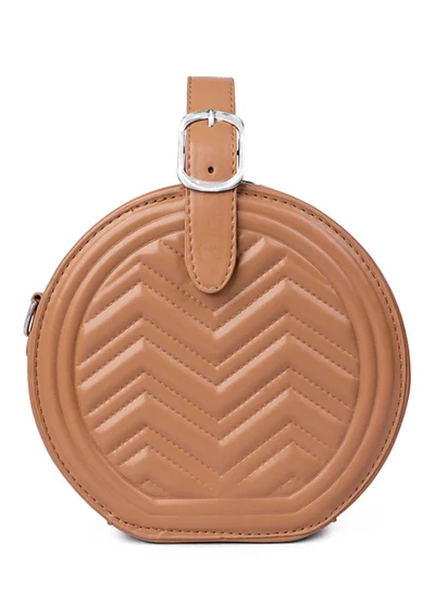 London Rag Tan Round Quilted Sling Bag