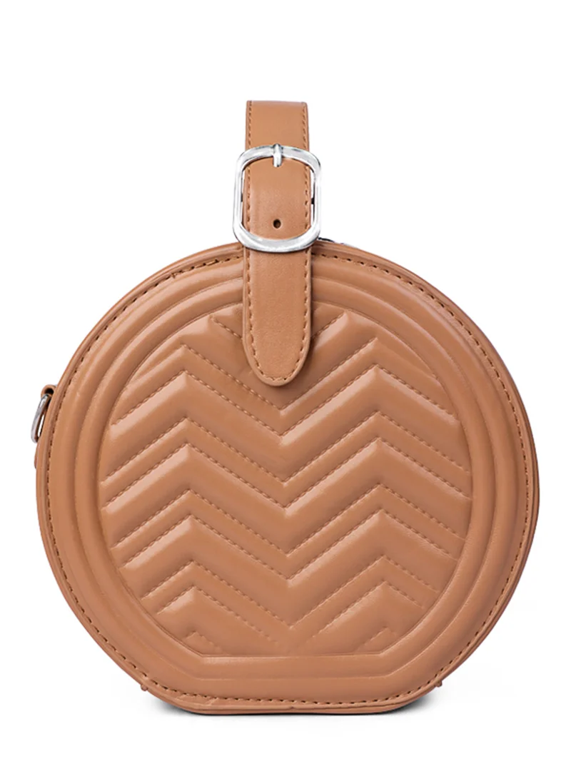 London Rag Tan Round Quilted Sling Bag