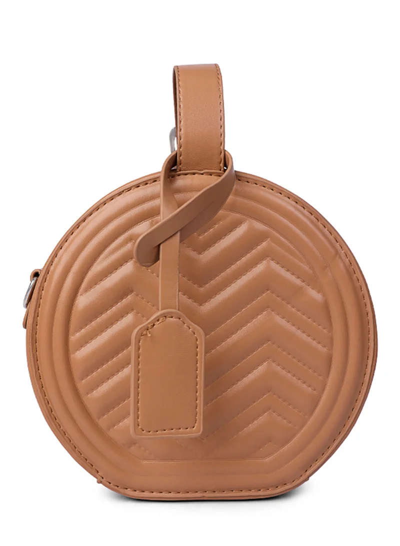 London Rag Tan Round Quilted Sling Bag