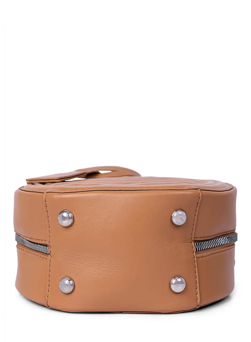 London Rag Tan Round Quilted Sling Bag