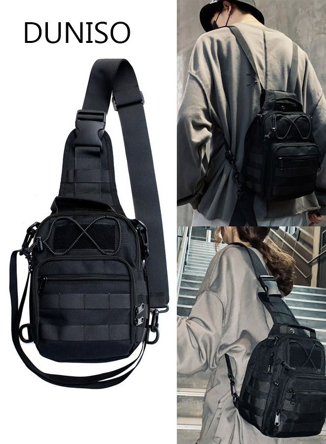 DUNISO Compact Sling Bag for Men and Women , Waterproof Crossbody Bag Chest Shoulder Bag Backpack with Buckle, Everyday Carry Bag for Travel, Work, Sport - Image 1