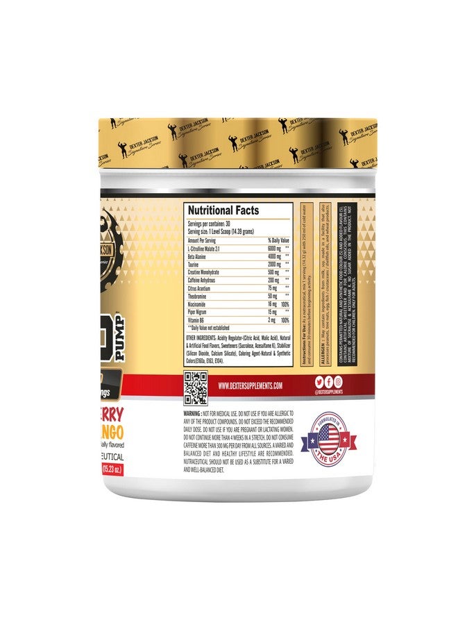 DEXTER JACKSON ديكستر جاكسون ليجند بومب قبل التمرين - نكهة الفراولة والمانجو | تركيبة متقدمة | 432غ، 30 حصة - Image 3