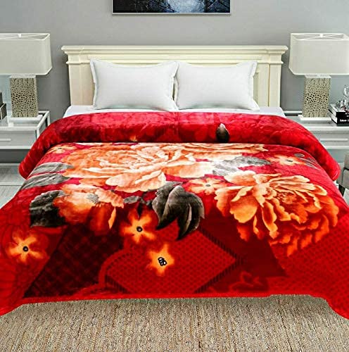 Bezzilish Home Bezzilish Home Cotton Mink Silk Touch Double Bed Ply Blanket for Heavy Winters Multicolor King Size 