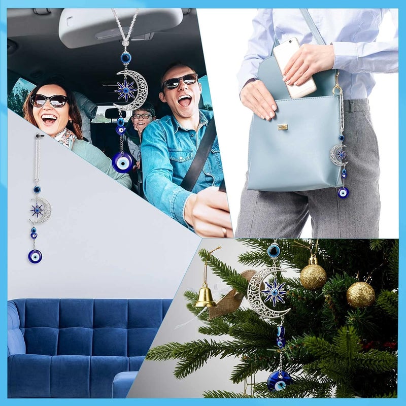 Frienda Evil Eye Car Hanging Ornament - Blue Beaded Decor for Rear View Mirror - Image 4