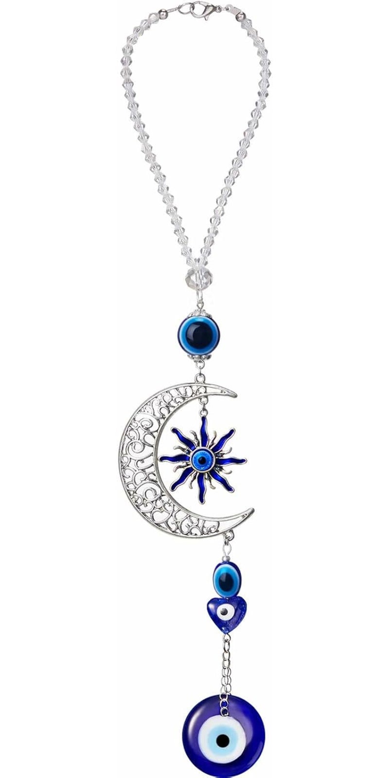 Frienda Evil Eye Car Hanging Ornament - Blue Beaded Decor for Rear View Mirror - Image 1