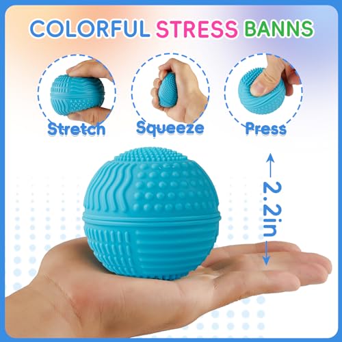 Fleeting Time Fidget Classroom Prizes Must Have Sensory Toys Silicone Fidget Sensory Grip Ball Textured Sensory Stress Balls Toys for Adults Teens Gifts Classroom OfficeGoodie Bag Stuffers4pc - Image 5