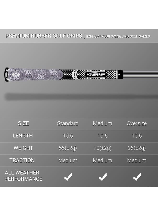 KINGRASP Premium Rubber Golf Grips 13 Pack, Anti-Slip，Super Stability,Cord Rubber, Golf Club Grips,Standard/Mid Size/Oversize, 13 Grips with All Kits - Image 2