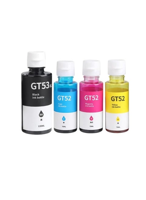 Ink Refill Kit GT52 Compatible With HP Printer DeskJet Smart GT Tank Ink (4-Packs)