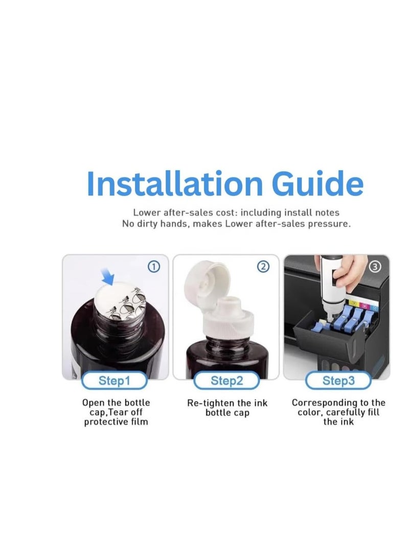 Ink Refill Kit GT52 Compatible With HP Printer DeskJet Smart GT Tank Ink (4-Packs)