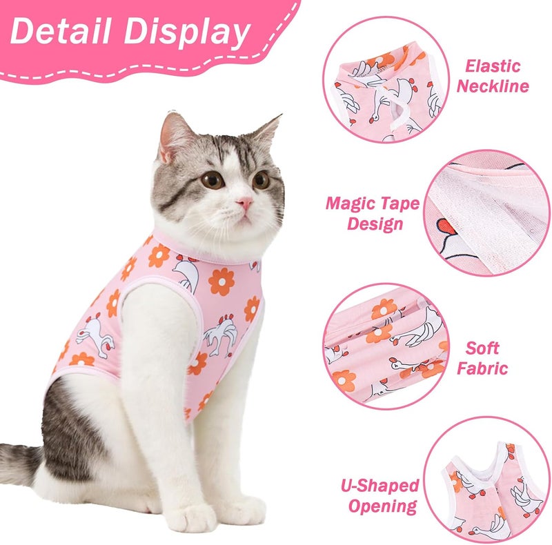 Coppthinktu Cat Recovery Suit Female Cats Onesie for Cats, Breathable Cat Surgery Suit for Surgical Abdominal Wounds Skin Diseases, Cute Kitten Spay Recovery Suit E-Collar Alternative Anti Licking - Image 4