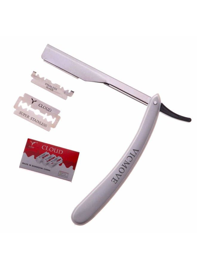VICMOVE Professional Barber Straight Edge Razor Safety with 20-Pack Derby Blades - 100 Percent Stainless Steel - by (1 Razor + 20 Blades) - Image 1