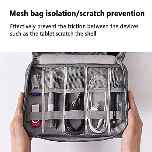 ZEBROC Waterproof Travel Electronic Gadget Organizer Case, Portable Zippered External Hard Drive Pouch for Data Cables, Chargers, Power Bank, Adapters, Phone, Plugs, Memory Card, USB - Image 3