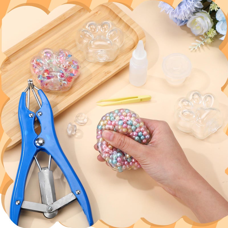 Simgoing 24 Pcs DIY Stress Ball Making Kit, Blank Stress Pressure Ball Skin Kit with Vacuum Evacuating Device & Expander Tool Make Your Own Fidget Pressure Balls for Adults (Cat Paw) - Image 5