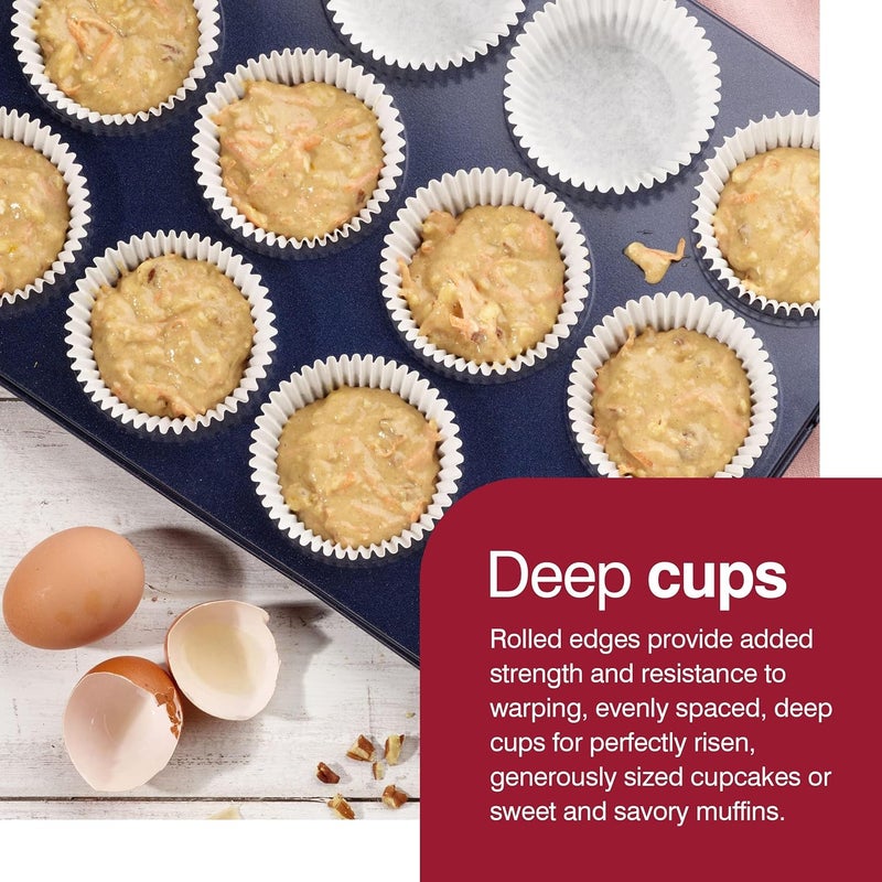 Zyliss NonStick 12 Hole Muffin Tin for thinKitchen Carbon Steel Dark Blue Baking TinsYorkshire PuddingsMini CakeSmall Cakes Dishwasher Safe 5 Year Guarantee - Image 5