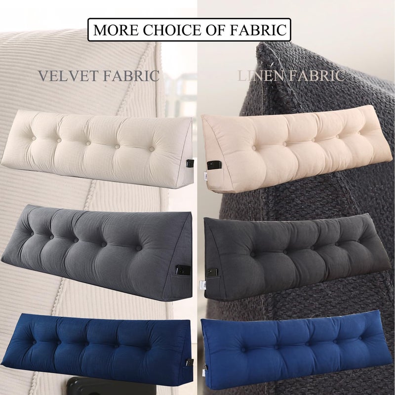 SAMTY Triangular Queen Size Wedge Pillow headboard for Couch Large headboard Pillow with Removable Cover Back Rest Pillows for Sitting up in Bed - Image 5