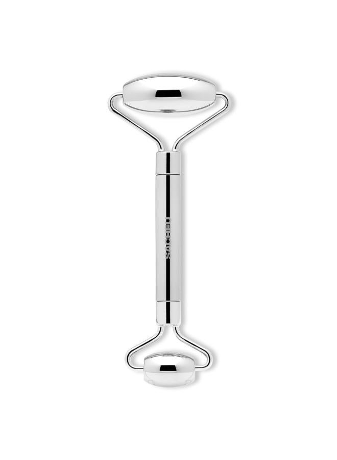 Sacheu Stainless Steel Face Roller Skin Care and Lymphatic Drainage. Cooling Metal Roller for Puffiness, Wrinkles, and Face Lifting. Dual-Sided Facial and Eye Massager, Includes Travel Pouch  - Image 1