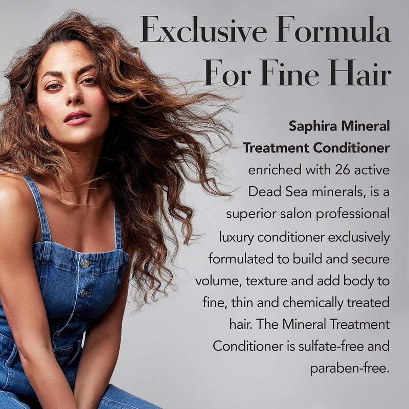 Saphira Mineral Treatment Conditioner for Fine Thin and ColorTreated Hair SulfateFree ParabenFree Softens and Volumizes Delicate Damaged or Chemically Treated Hair 1L - Image 1
