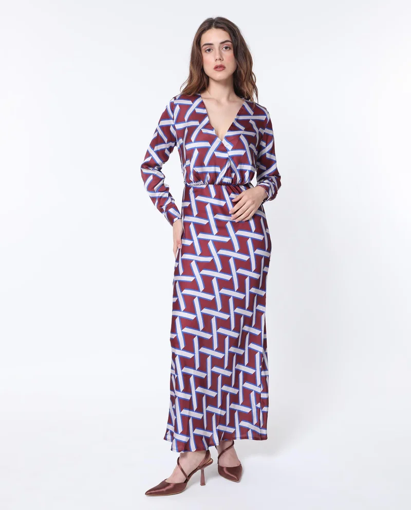 Rareism Women's Contemporary Geometry Maxi Dress