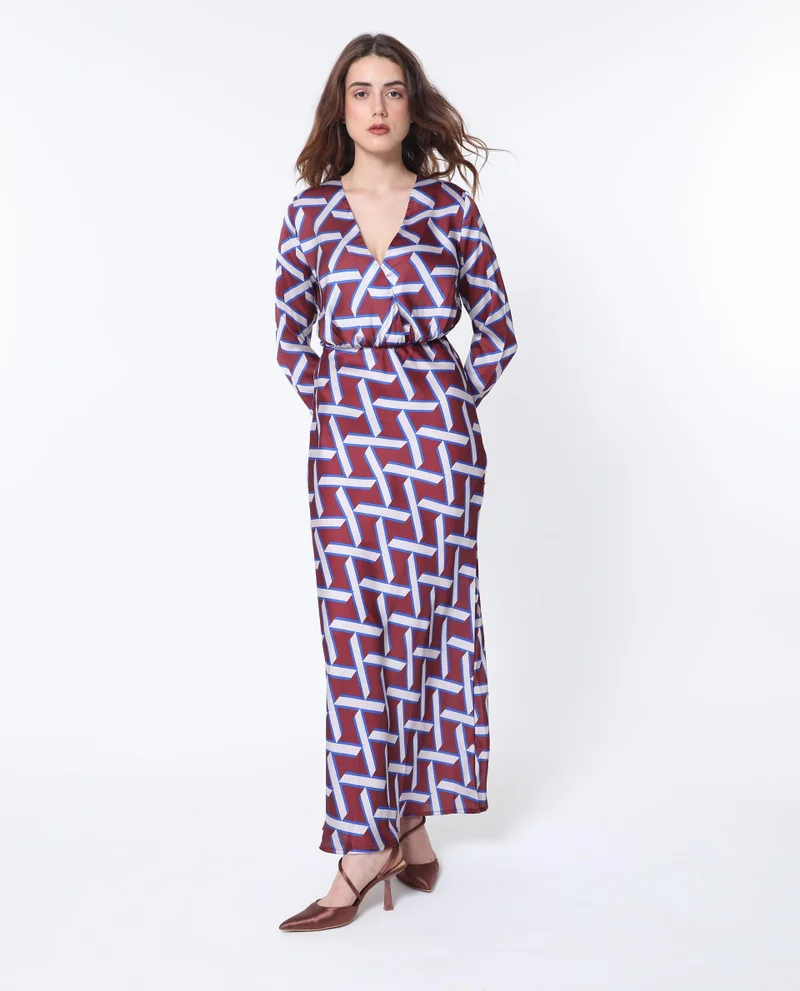 ريريزم Women's Contemporary Geometry Maxi Dress