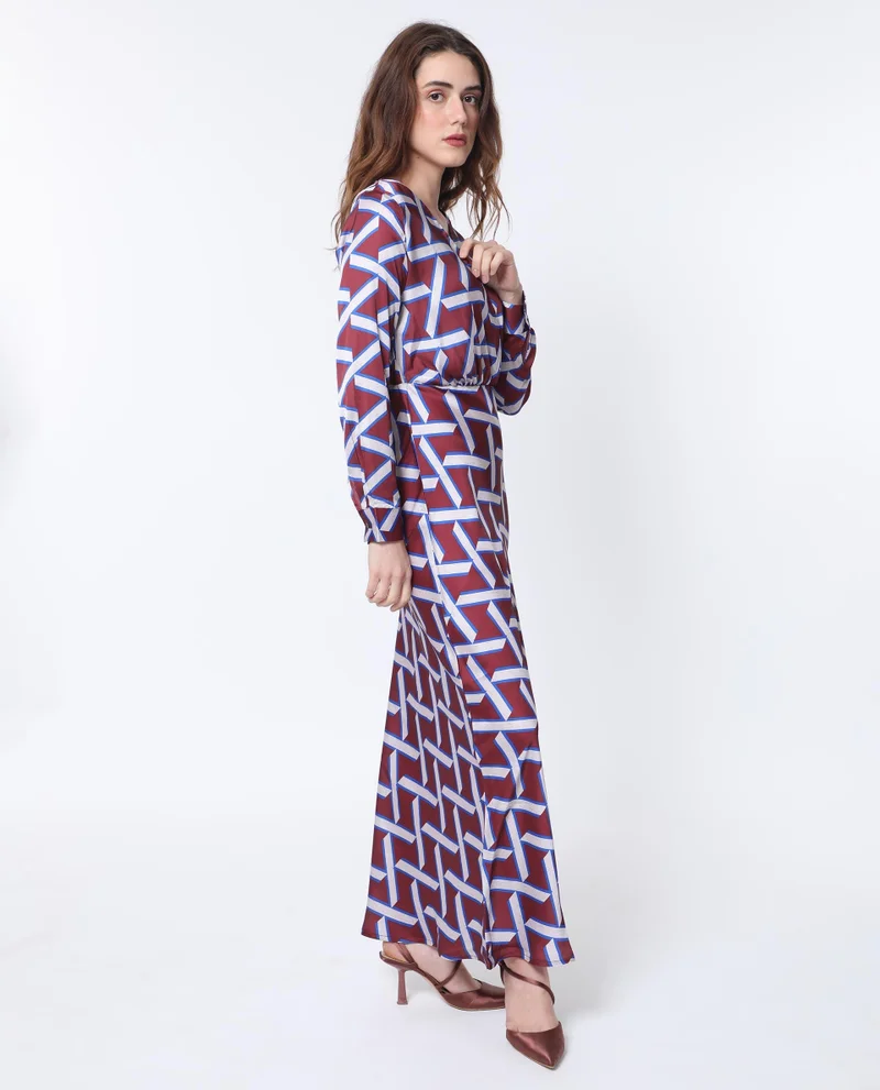 Rareism Women's Contemporary Geometry Maxi Dress