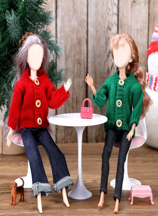 Bencailor 4 Pcs 11.5 Inch Doll Clothes Spring Sweater Hoodie 11.5 Inch Doll Accessories Sweater Set Clothing Decor(Classic Color) - Image 4