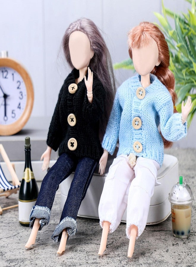 Bencailor 4 Pcs 11.5 Inch Doll Clothes Spring Sweater Hoodie 11.5 Inch Doll Accessories Sweater Set Clothing Decor(Classic Color) - Image 5