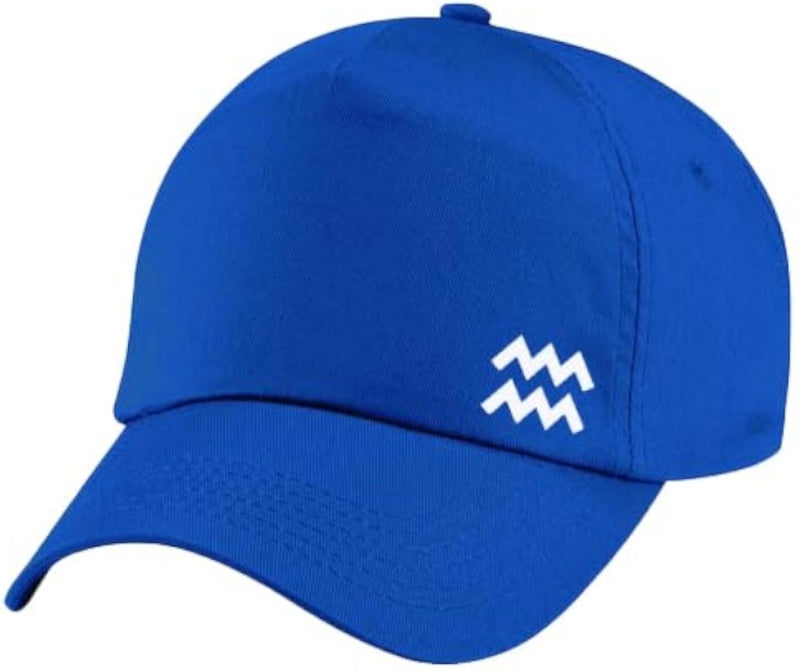Classic Blue Cap with Aquarius zodiac White Color Logo