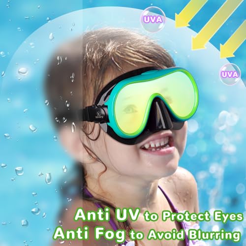 Keary Kids Swim Goggles with Nose Cover Swimming Goggles for Kids 6-14 8-12 Age 4-7 3-6 3-5 Swim Mask for Toddler Boys Girls Youth Child Anti Fog UV Protection Pool Water Glasses Underwater Goggles - Image 5