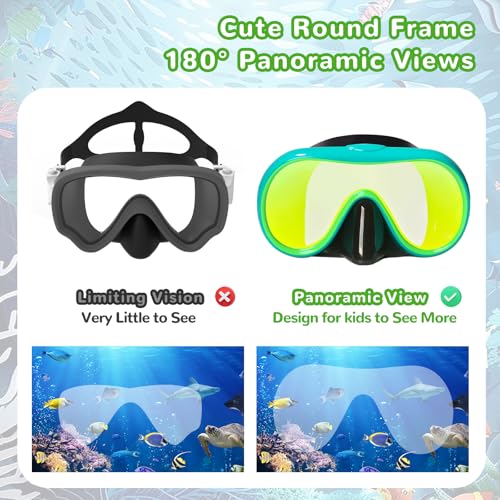 Keary Kids Swim Goggles with Nose Cover Swimming Goggles for Kids 6-14 8-12 Age 4-7 3-6 3-5 Swim Mask for Toddler Boys Girls Youth Child Anti Fog UV Protection Pool Water Glasses Underwater Goggles - Image 2