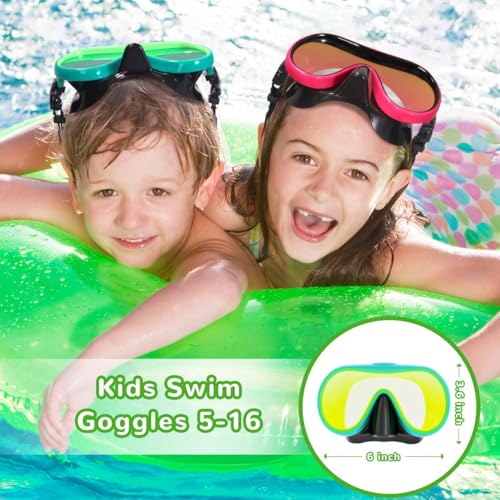 Keary Kids Swim Goggles with Nose Cover Swimming Goggles for Kids 6-14 8-12 Age 4-7 3-6 3-5 Swim Mask for Toddler Boys Girls Youth Child Anti Fog UV Protection Pool Water Glasses Underwater Goggles - Image 4