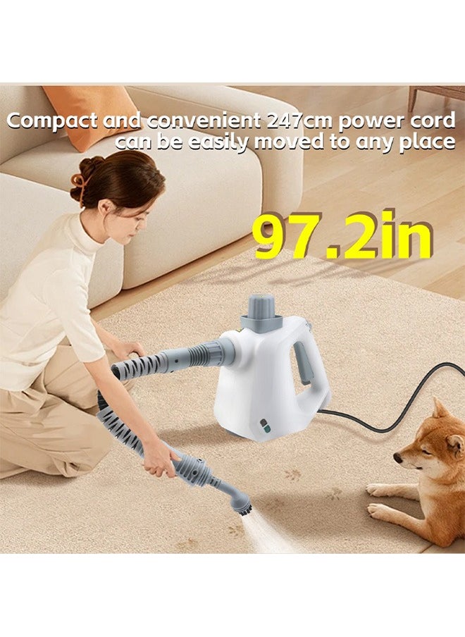 Joshberg - Handheld Steam Cleaner with 9-Pieces Accessories,1000W High Pressure Temperature Steam Cleaner,247cm Power Cord,250ML Tank for Car, Grout, Kitchen, Furniture - Image 1