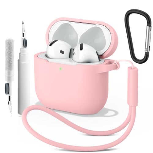 Meliya Case for AirPods 4 (2024), Wireless Charging, Powerful Drop Protection, Tough Magnetic Cover with Cleaning Pen for Apple AirPods 4th Generation- Pink - Image 1