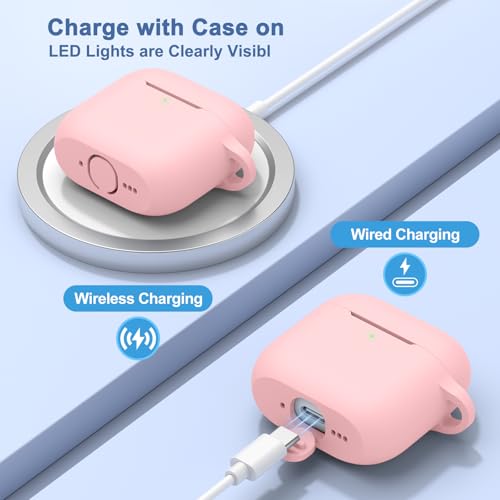 Meliya Case for AirPods 4 (2024), Wireless Charging, Powerful Drop Protection, Tough Magnetic Cover with Cleaning Pen for Apple AirPods 4th Generation- Pink - Image 2