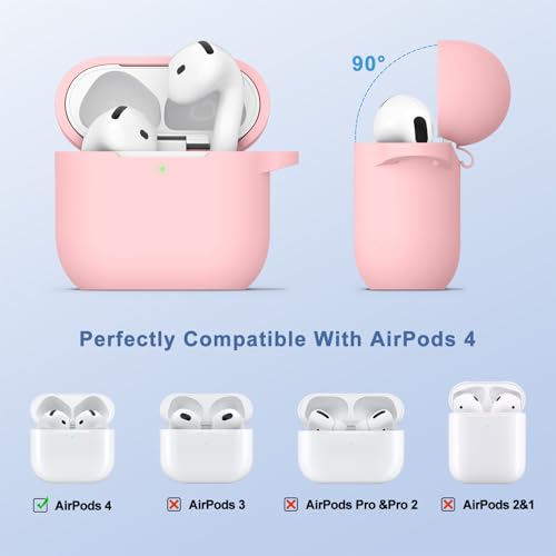 Meliya Case for AirPods 4 (2024), Wireless Charging, Powerful Drop Protection, Tough Magnetic Cover with Cleaning Pen for Apple AirPods 4th Generation- Pink - Image 4
