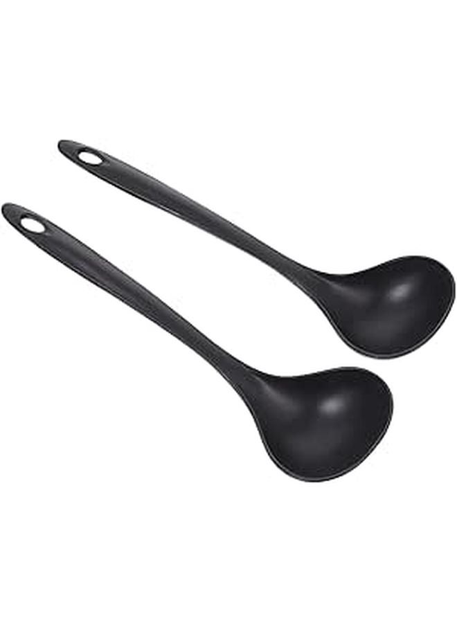 Long Handle Soup Spoons 2Pcs Plastic Serving Ladle for Ramen Hot Pot Dumpling - Image 1