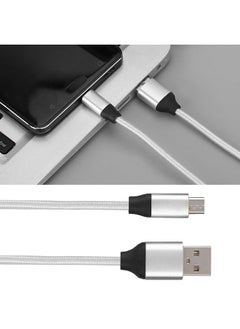 Thoraya 3m Micro USB Power Cable Nylon Braided Data Cable Fast Charger Cable for Android(Silver)  - Image 5