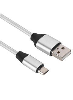 Thoraya 3m Micro USB Power Cable Nylon Braided Data Cable Fast Charger Cable for Android(Silver)  - Image 3