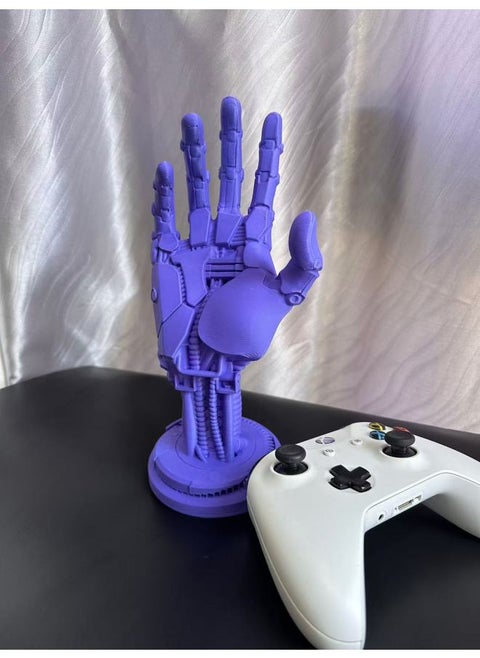 Cyberpunk Manipulator Handle Bracket 2077 Johnny Silver Hand Surrounding XBOX PS4/5 Handle Round Bottom Ornaments-Color:Matte Purple-Specifications:Right Hand Round Bottom
