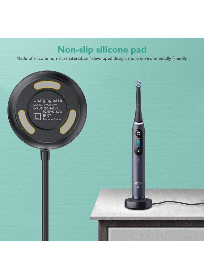 Lnauy - Replacement Charger Base Compatible With Braun Oral B Io Series 7 8 9 Electric Toothbrush Magnetic Travel Charging Base For Oralb Io Series 7 Series 8 Series 9 Replacement 3768 Adapter Cord Black - Image 1