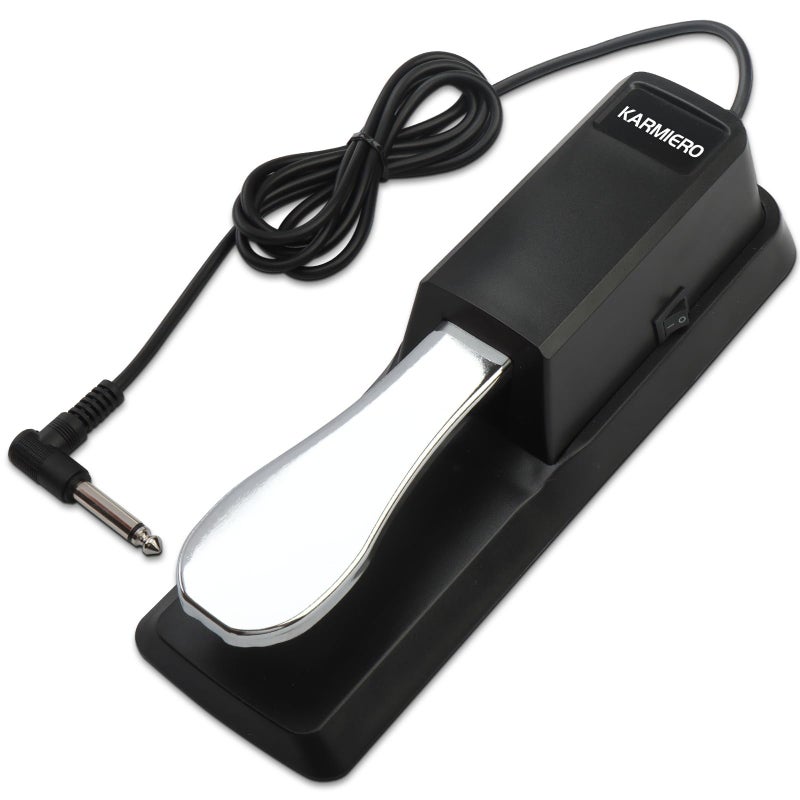 karmiero Sustain Pedal for Keyboard Universal, Premium Sustain Pedal, Piano Pedal for Keyboard with Polarity Switch for MIDI Keyboards, Digital Pianos, Yamaha, Casio and More, 1/4'' Input Plug by karmiero - Image 1