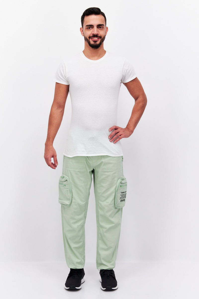 TRIBE OF 6 Men Sportswear Fit Outdoor Cargo Pants, Mint Green - Image 3