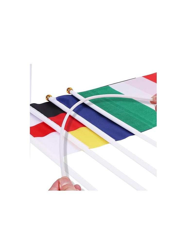 Generic 10pcs Flags With Pole Stick Handheld Flags World Country Representative Flags National Teams Flags in Hand, Decroations Flags for Match, Football Party, Restaurant, Bar Decoration, National Day Celebration  - Image 3